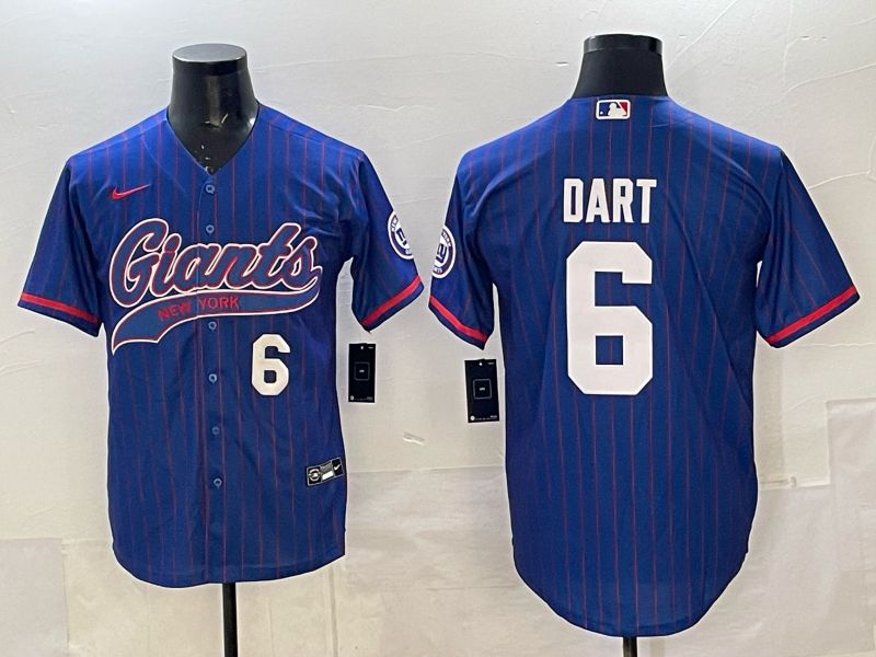 Men 2025 New York Giants #6 Dart Blue Joint Name Nike Limited NFL Jersey 010->new york giants->NFL Jersey